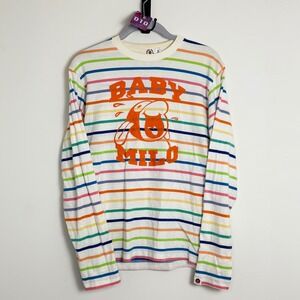 BAPE Baby Milo Rainbow Stripe Long Sleeve T Shirt Size S A Bathing Ape